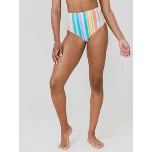 NEW EPHEMERA high waisted bikini bottom in bonbon stripe